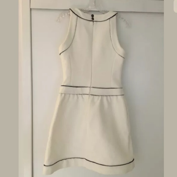 NWT Chanel White Cotton Pique Piping Dress Suit - Picture 3 of 4